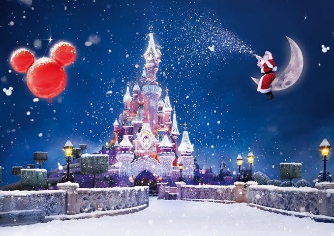 Amazon Co Jp 絵画風 壁紙ポスター はがせるシール式 ディズニーワールド クリスマスのシンデレラ城とサンタクロース 三日月 雪景色 キャラクロ Dnw 014a2 版 594mm 4mm 建築用壁紙 耐候性塗料 日本製 ウォールステッカー お風呂ポスター ホーム